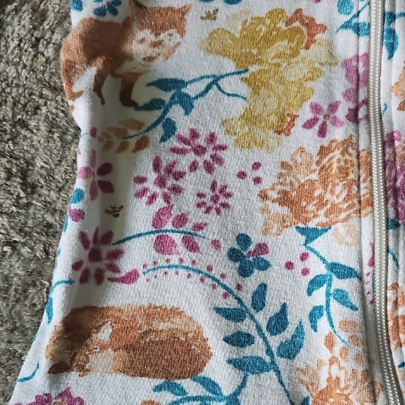 Burt's Bees Baby Multicolor Floral Fox Footie - Picture 3 of 3